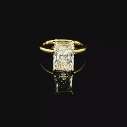 3.55ct Radiant Cut Lab Grown Audrey Design Yellow Gold