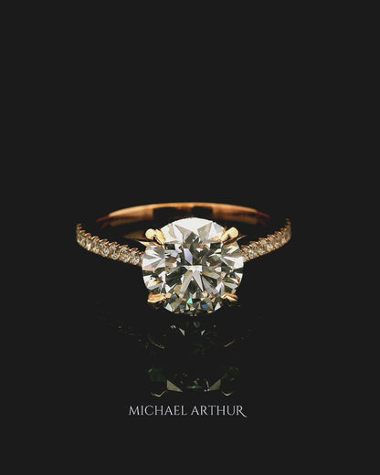 2.01ct Round Cut Lab Grown Custom La Maja Design Rose Gold