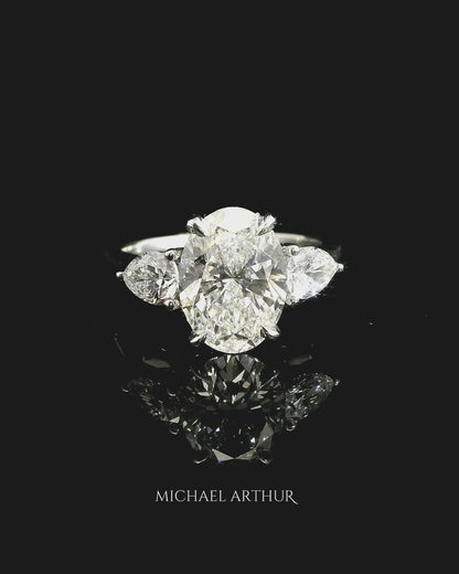 2.59ct Oval Cut Lab Grown Custom Rosetta Design Platinum