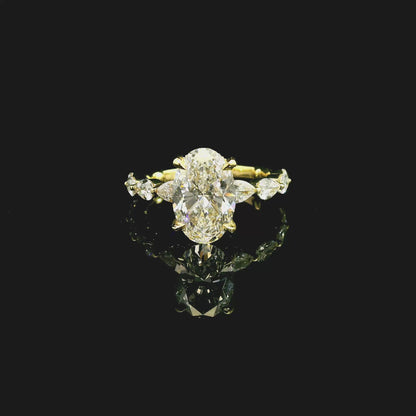2.57ct Oval Cut Lab Grown Maddie Design Yellow Gold