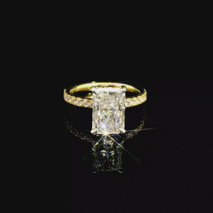 2.56ct Radiant Cut Lab Grown Bassano Design Two-tone