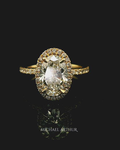 2.06ct Oval Cut Lab Grown Valerie Design Yellow Gold