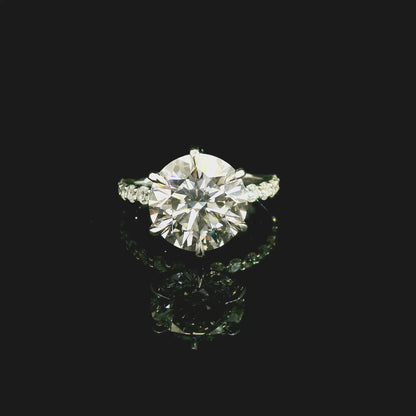 5.02ct Round Cut Lab Grown Custom Veneto Design Platinum