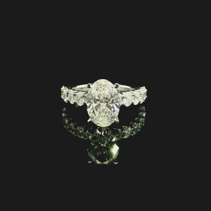2.55ct Oval Cut Lab Grown Custom Charlet Design Platinum