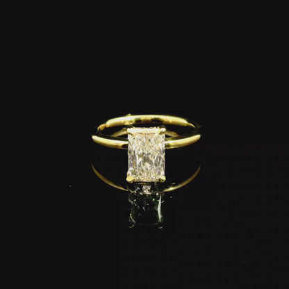 1.54ct Radiant Cut Lab Grown Audrey Design Yellow Gold