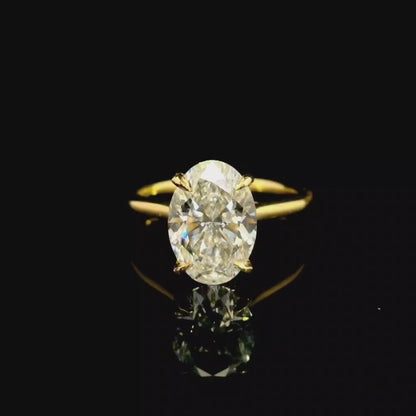 2.57ct Oval Cut Lab Grown Ava Design Yellow Gold