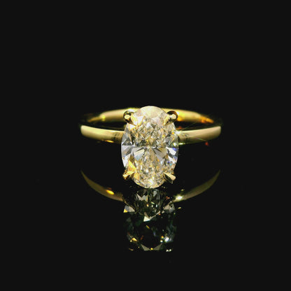 1.58ct Oval Cut Lab Grown Audrey Design Yellow Gold