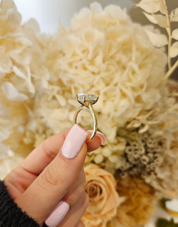 3.07ct Cushion Cut Lab Grown Custom Bella Design Yellow Gold