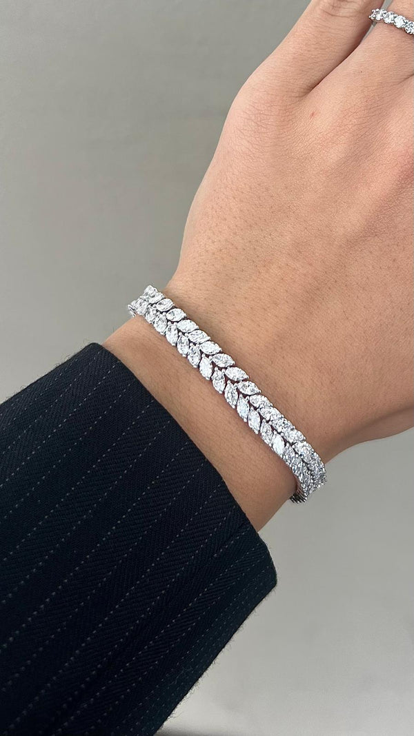 10.10ct Gia Design Lab Grown Diamond Tennis Bracelet White Gold