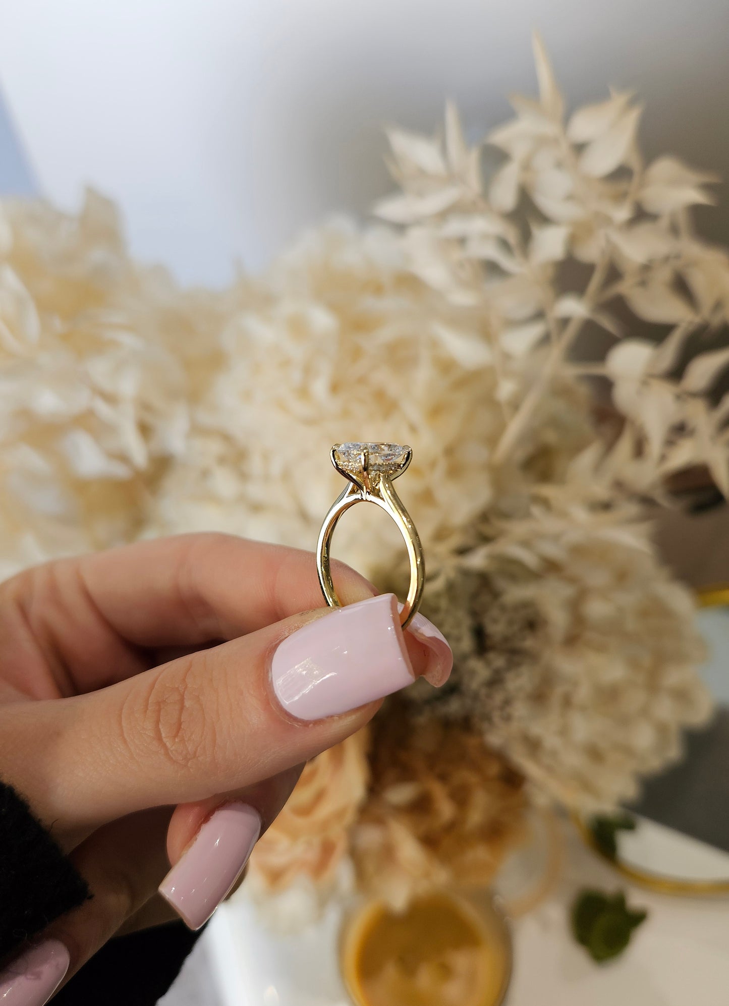 2.12ct Cushion Cut Lab Grown Custom Bella Design Yellow Gold