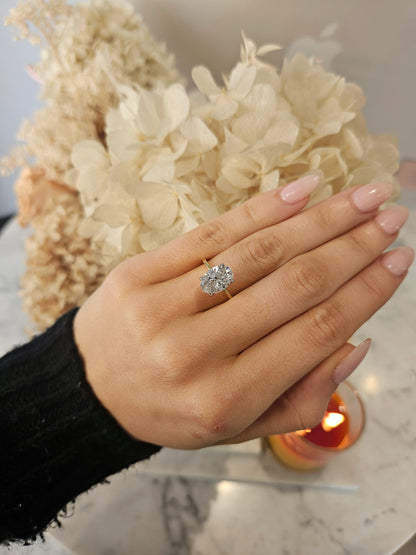 3.06ct Oval Cut Lab Grown Audrey Design Two-tone