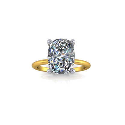 2.89ct Cushion Cut Lab Grown Audrey Design Two - tone