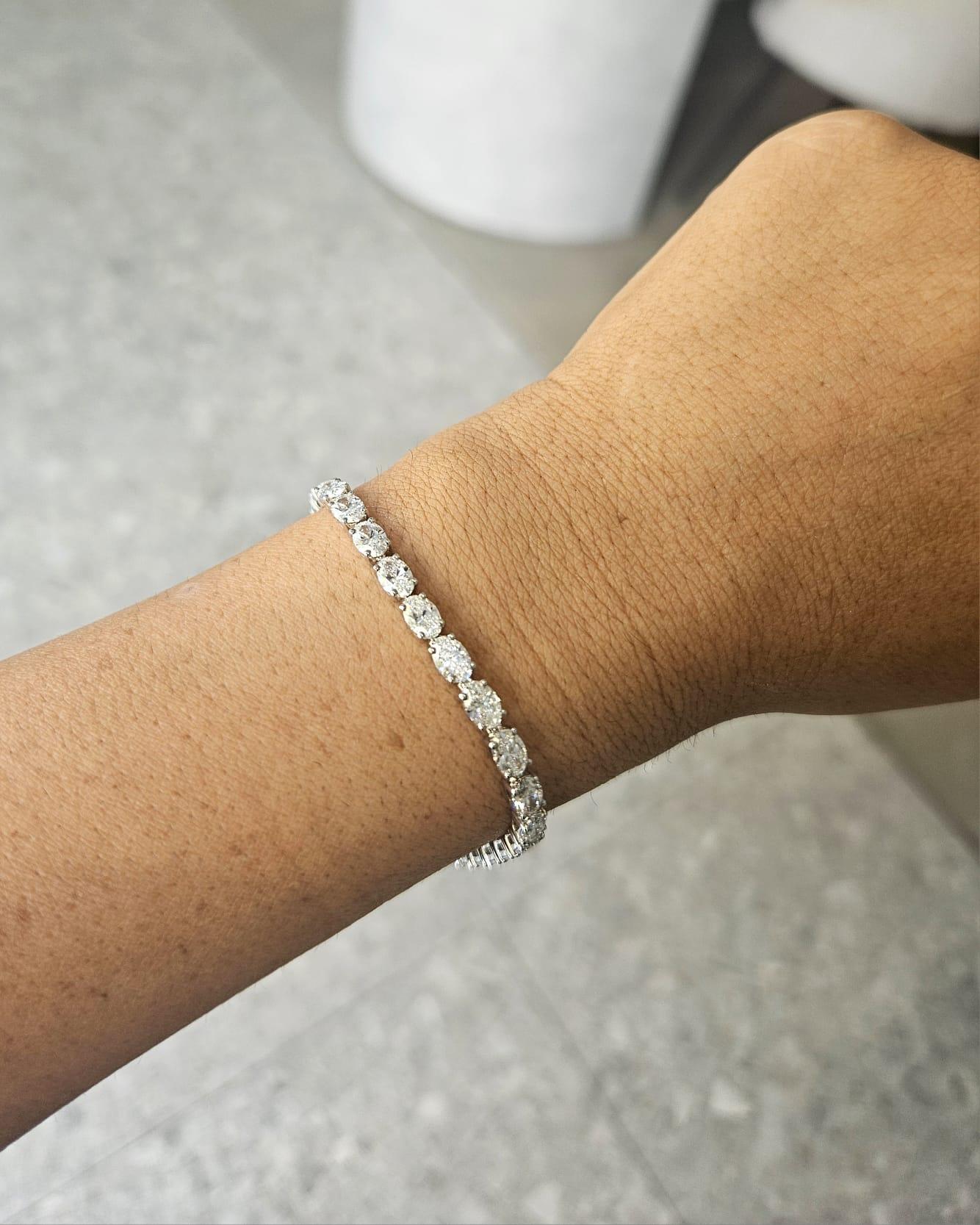HOT Oval Diamond Lab Diamonds Tennis Bracelets Oval Tennis
