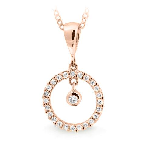 Circle Hoop Bezel/Claw Set Drop Pendant - Michael Arthur Diamonds