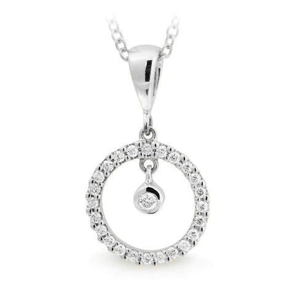 Circle Hoop Bezel/Claw Set Drop Pendant - Michael Arthur Diamonds