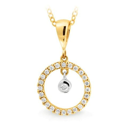 Circle Hoop Bezel/Claw Set Drop Pendant - Michael Arthur Diamonds