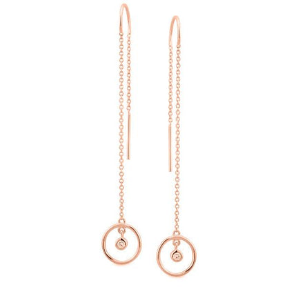 Circle Hoop Bezel Set Drop Earrings - Michael Arthur Diamonds