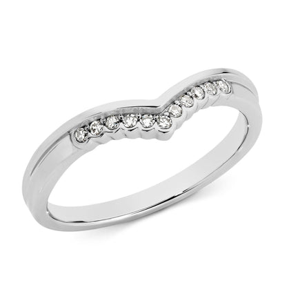 Curved V Bezel Set Diamond Anniversary Ring - Michael Arthur Diamonds