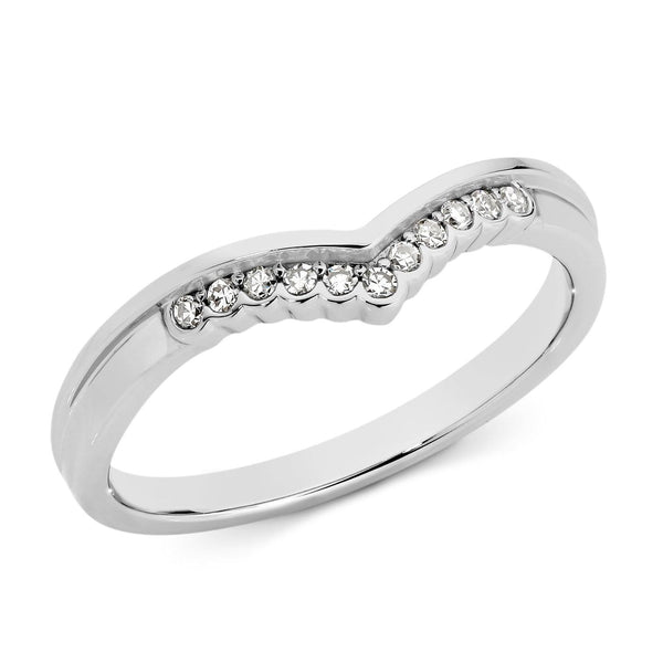 Curved V Bezel Set Diamond Anniversary Ring - Michael Arthur Diamonds