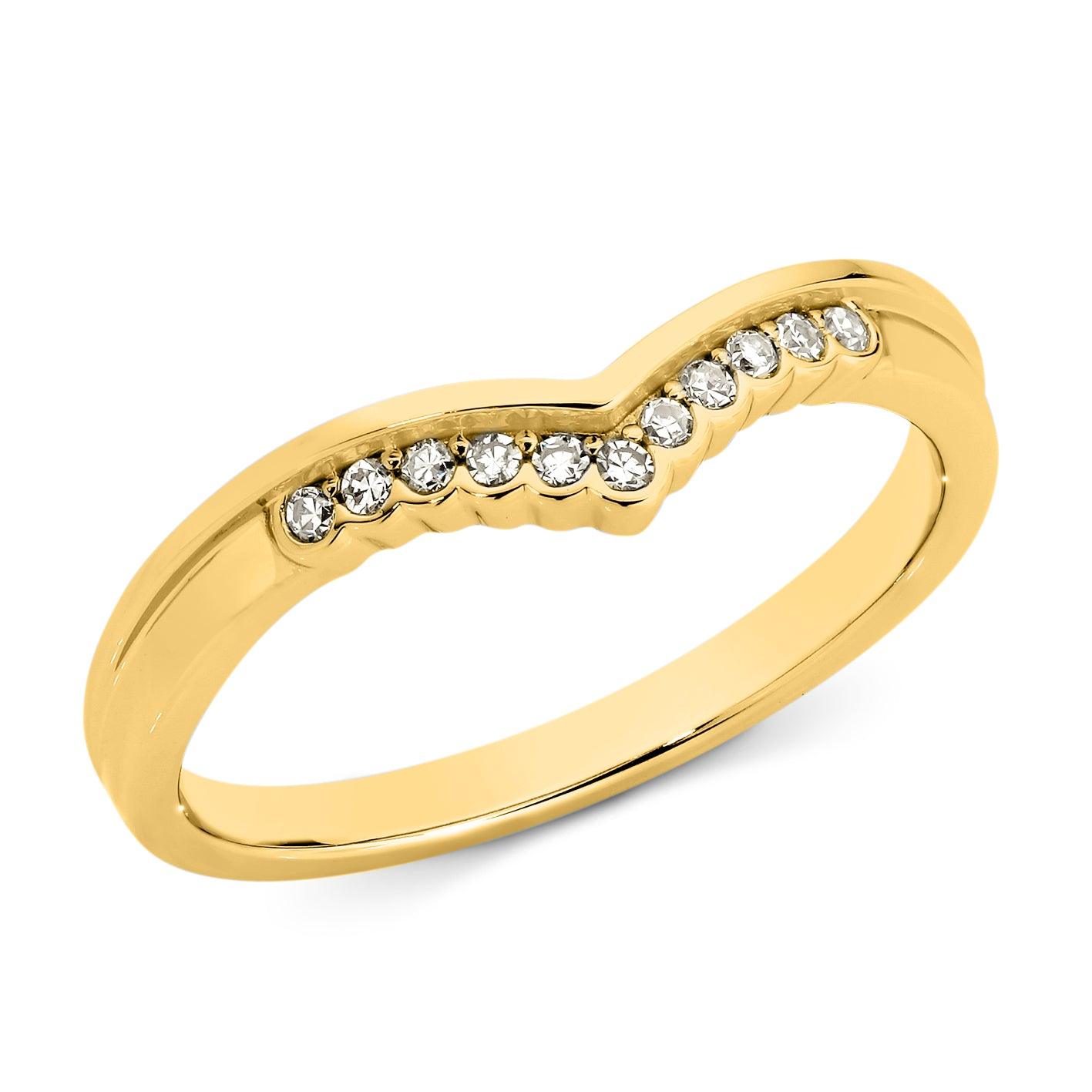 Curved V Bezel Set Diamond Anniversary Ring - Michael Arthur Diamonds