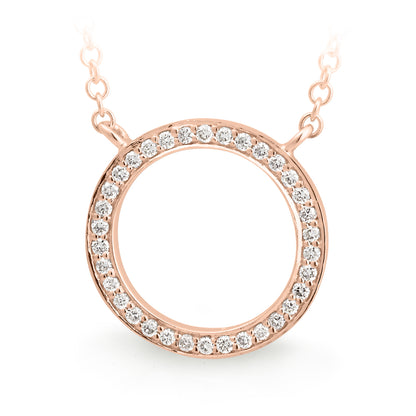 Diamond Bead Set Circle Pendant