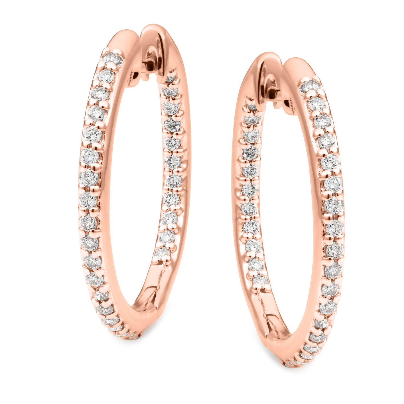 Diamond Bead Set Huggie Earrings