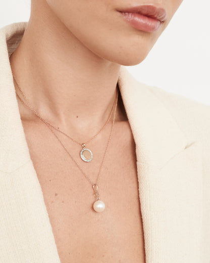 Diamond Bead Set Medallion Pendant