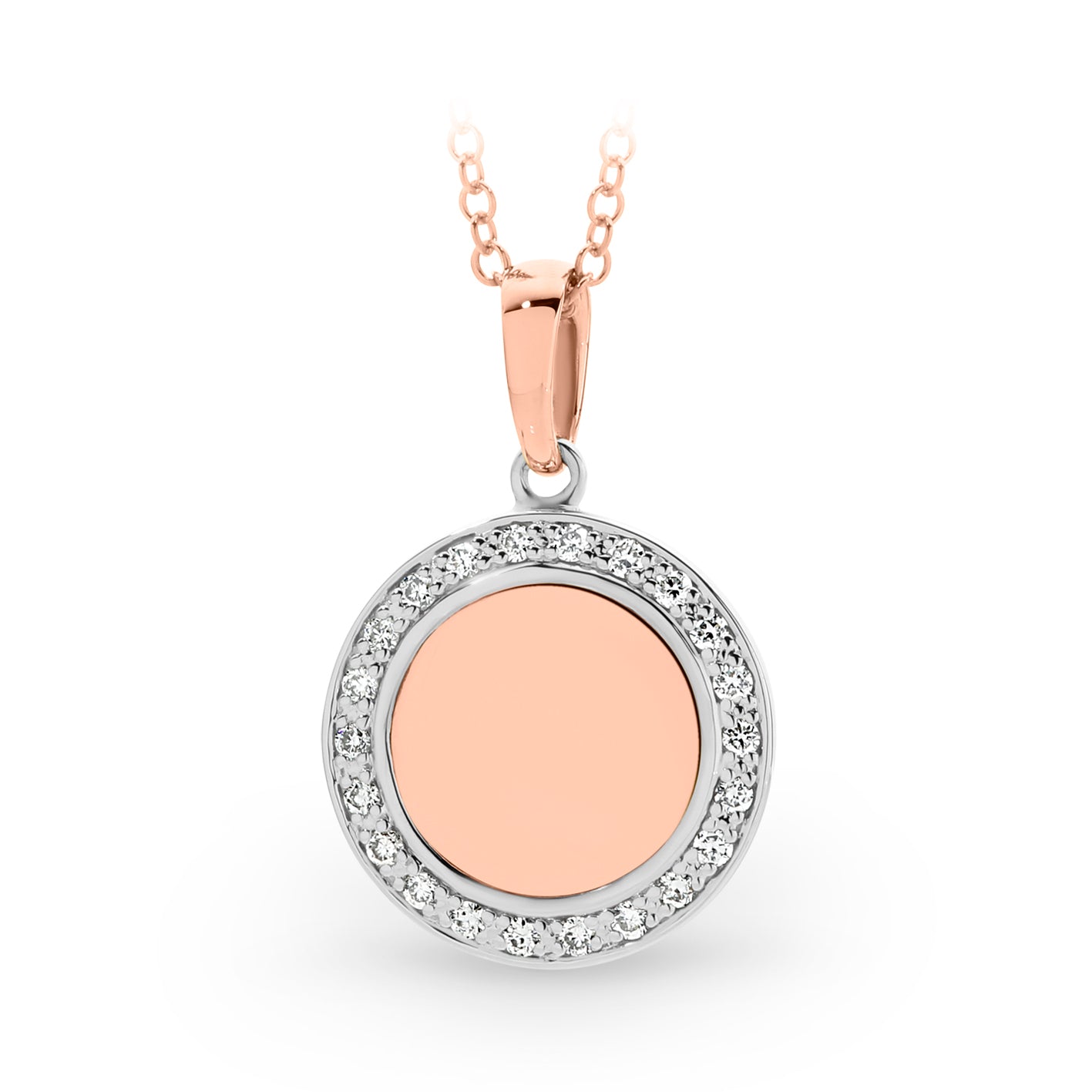 Diamond Bead Set Medallion Pendant