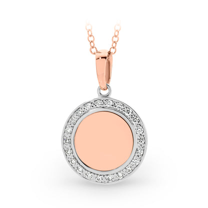 Diamond Bead Set Medallion Pendant