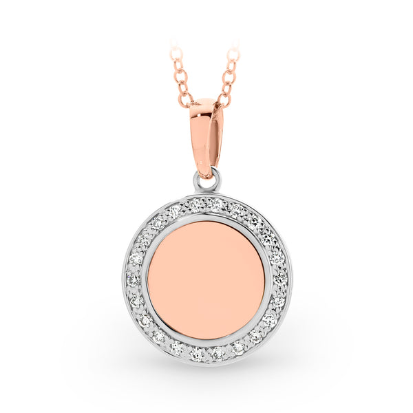 Diamond Bead Set Medallion Pendant