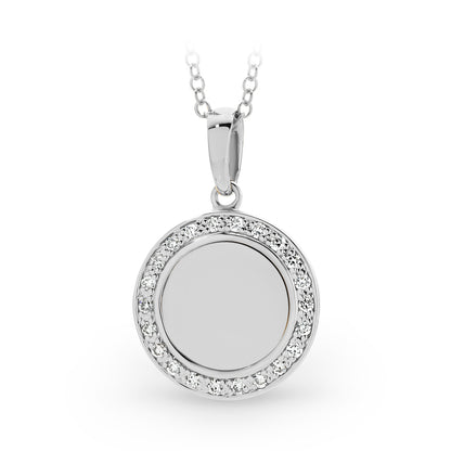 Diamond Bead Set Medallion Pendant