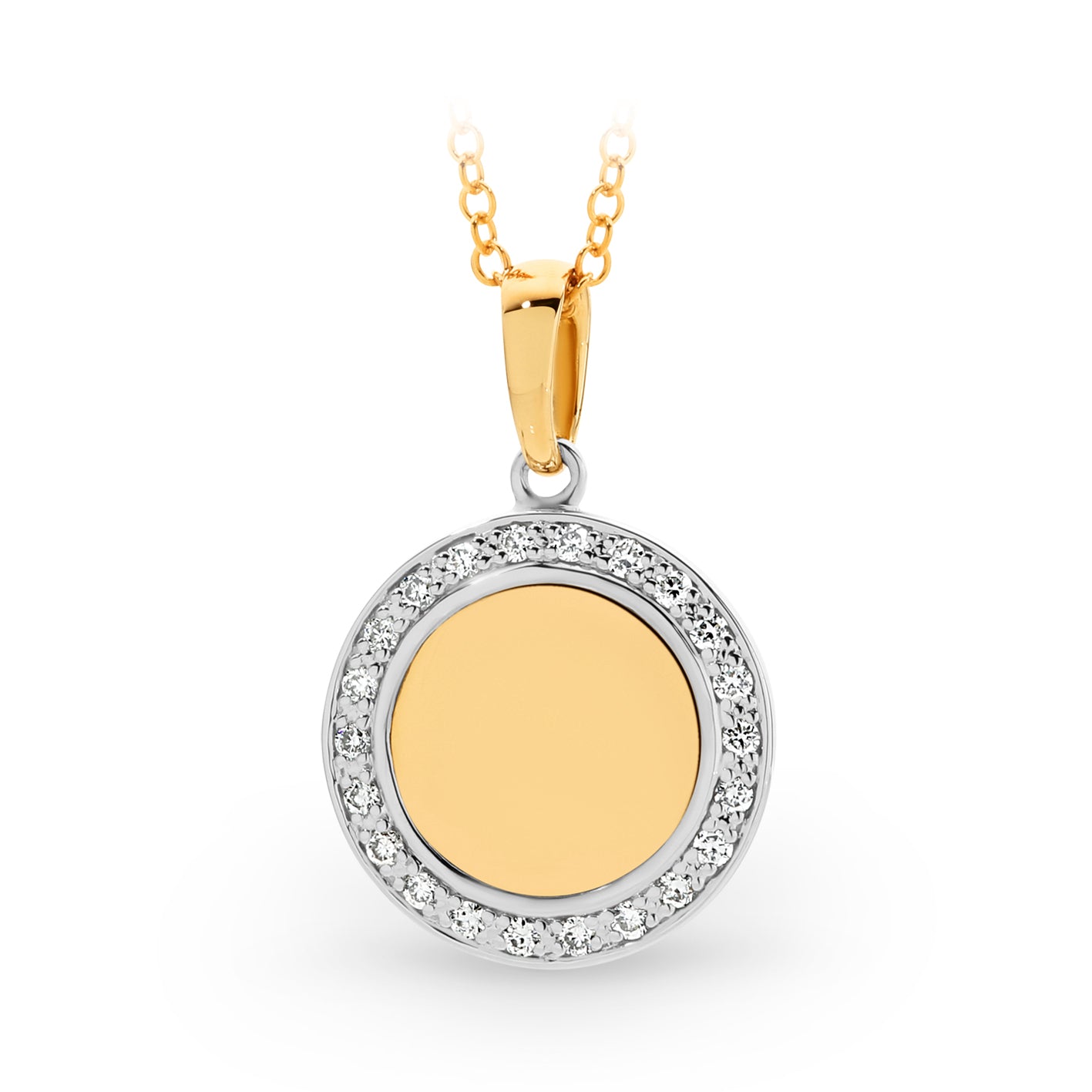 Diamond Bead Set Medallion Pendant