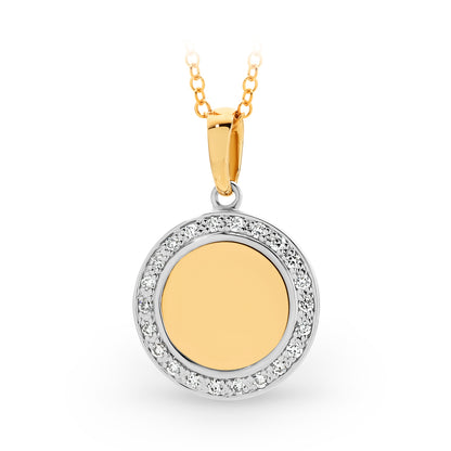 Diamond Bead Set Medallion Pendant