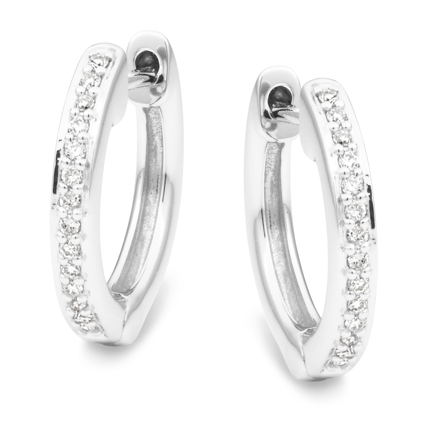 Diamond Claw Set Huggie Earrings