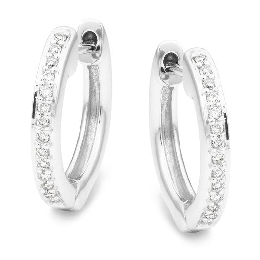 Diamond Claw Set Huggie Earrings