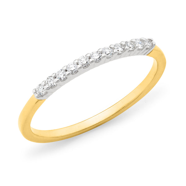Diamond Claw Set Straight Anniversary Ring