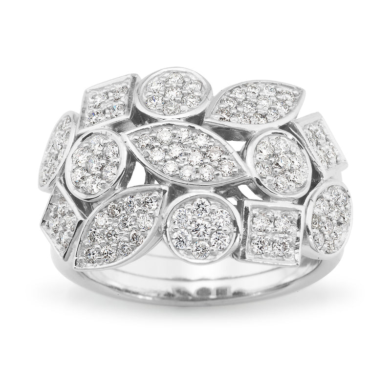 Diamond Cluster Bead Set Cocktail Ring