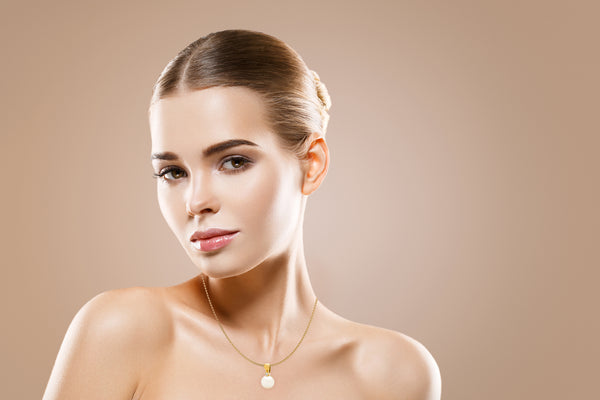 Freshwater Pearl Button & Diamond Drop Pendant