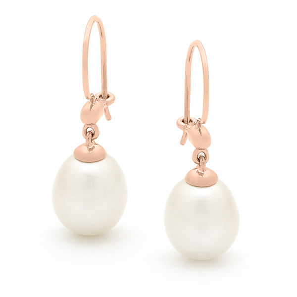 Freshwater Pearl Drop Cup Earrings