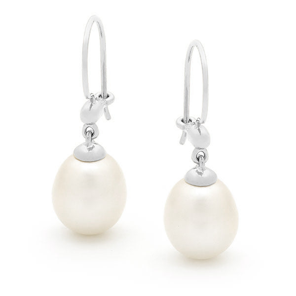 Freshwater Pearl Drop Cup Earrings