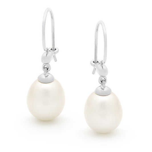Freshwater Pearl Drop Cup Earrings