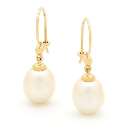 Freshwater Pearl Drop Cup Earrings
