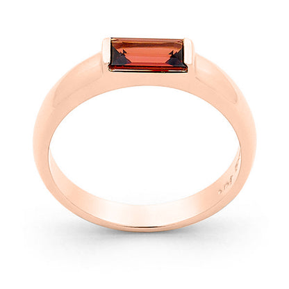Garnet End Set Coloured Stone Dress Ring
