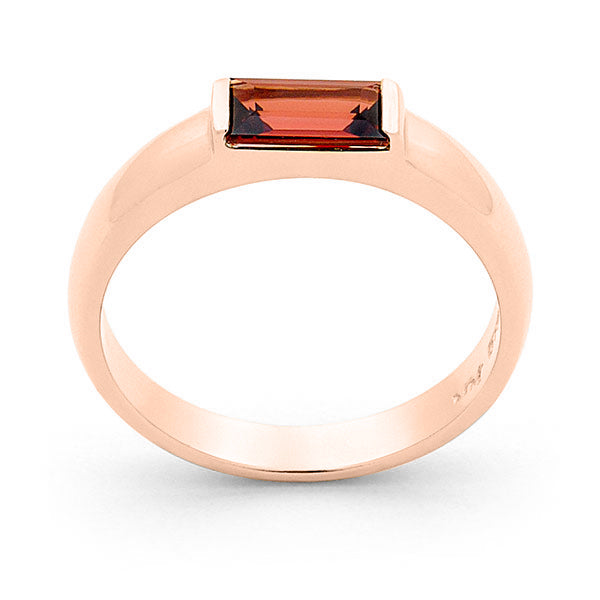 Garnet End Set Coloured Stone Dress Ring