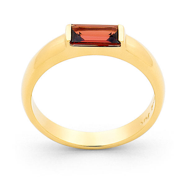 Garnet End Set Coloured Stone Dress Ring