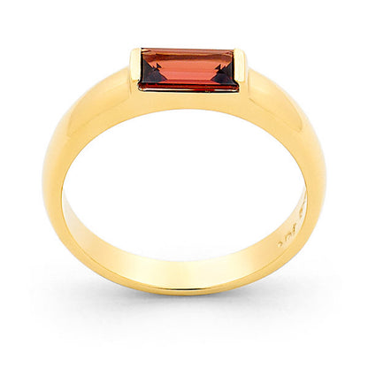 Garnet End Set Coloured Stone Dress Ring