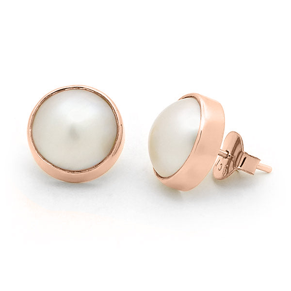 Mabe Pearl Earrings by Michael Arthur - Michael Arthur Diamonds