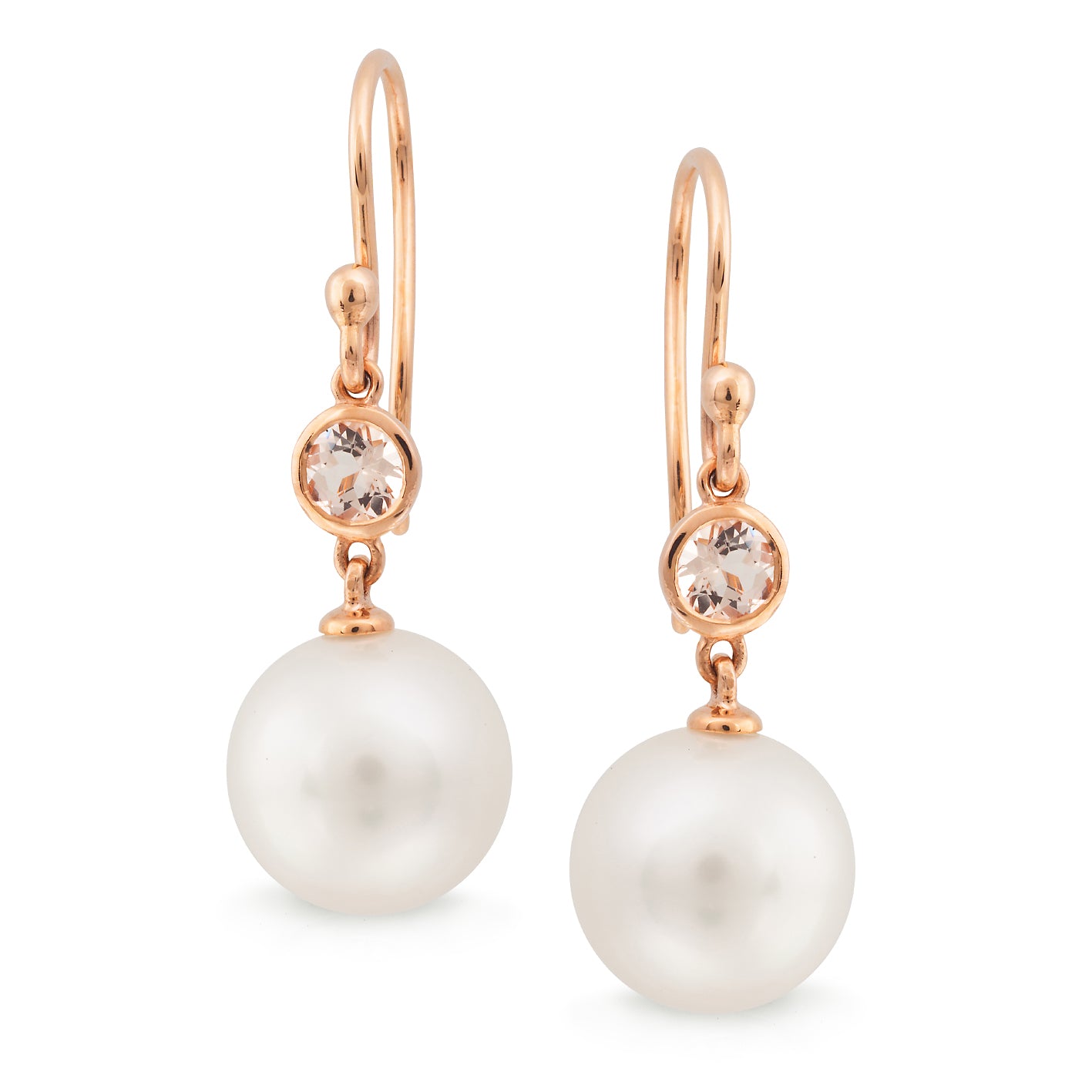 Morganite & Freshwater Pearl Drop Earrings